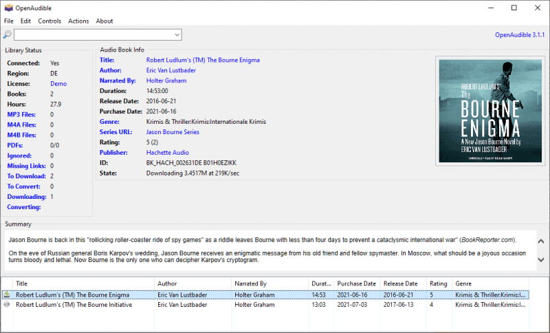 Downloading Audible Books with OpenAudible